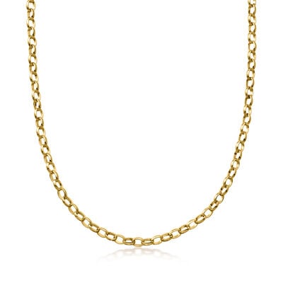 14kt Yellow Gold-Plated Rolo-Link Necklace