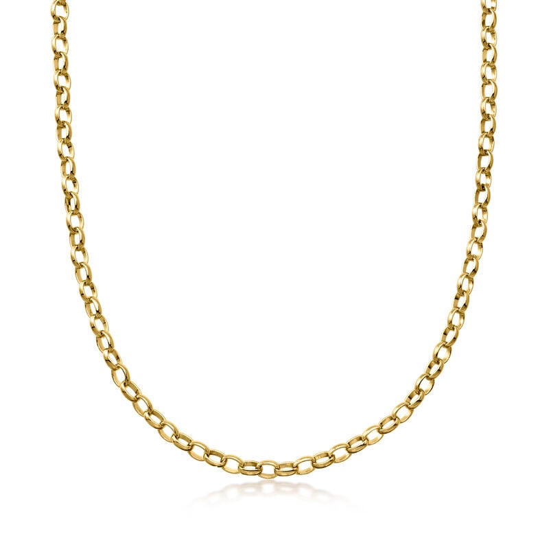 14kt Yellow Gold-Plated Rolo-Link Necklace image number 0