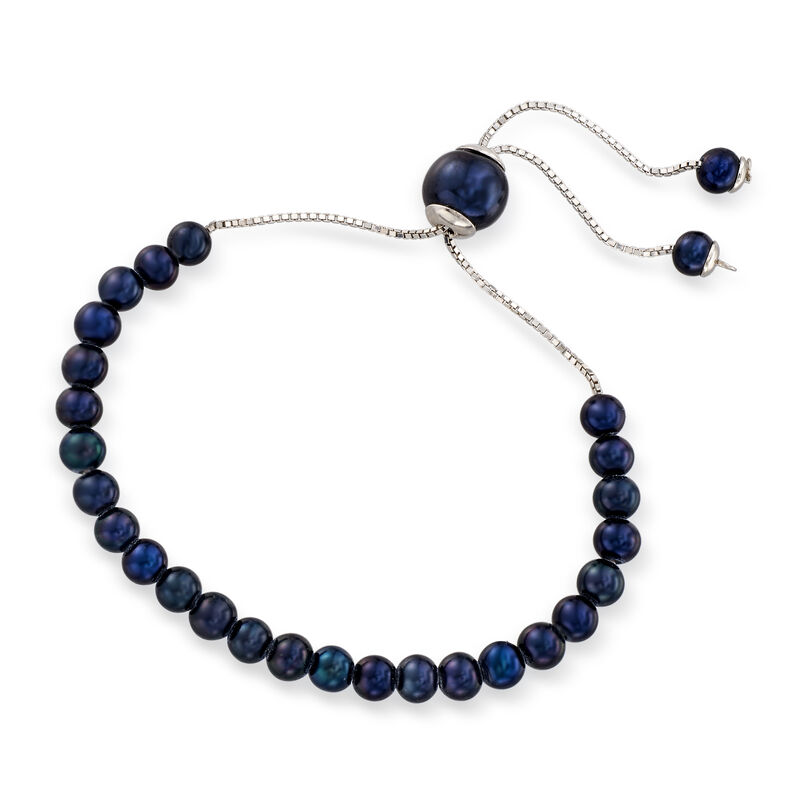 4-9mm Cultured Pearl and Sterling Silver Bead Jewelry Set: Three Bolo Bracelets image number 5
