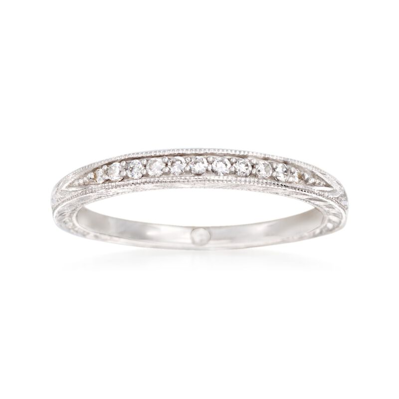Gabriel Designs .10 ct. t.w. Diamond Wedding Band in 14kt White Gold image number 0