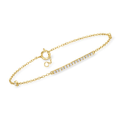 .25 ct. t.w. Lab-Grown Diamond Bar Cable-Chain Bracelet in 18kt Gold Over Sterling