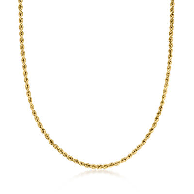 Italian 2.6mm 10kt Yellow Gold Rope-Chain Necklace