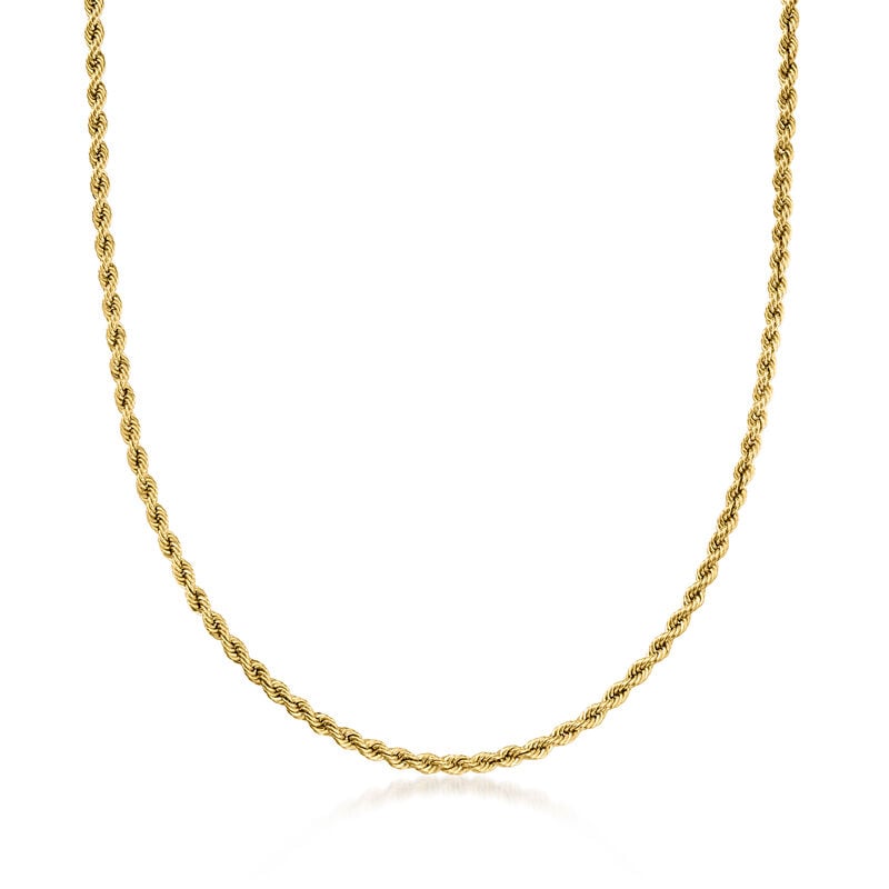 Italian 2.6mm 10kt Yellow Gold Rope-Chain Necklace image number 0