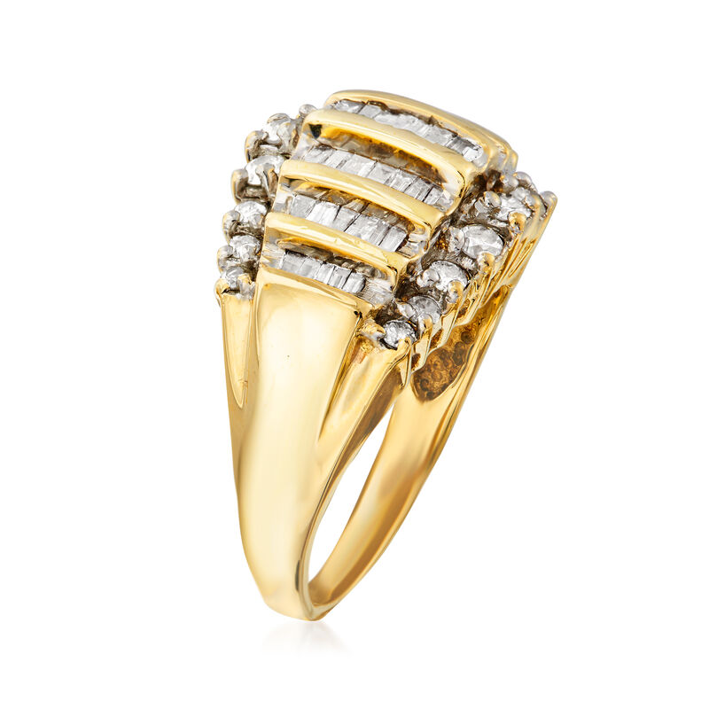 C. 1980 Vintage 1.10 ct. t.w. Diamond Ring in 10kt Yellow Gold. Size 7 image number 2