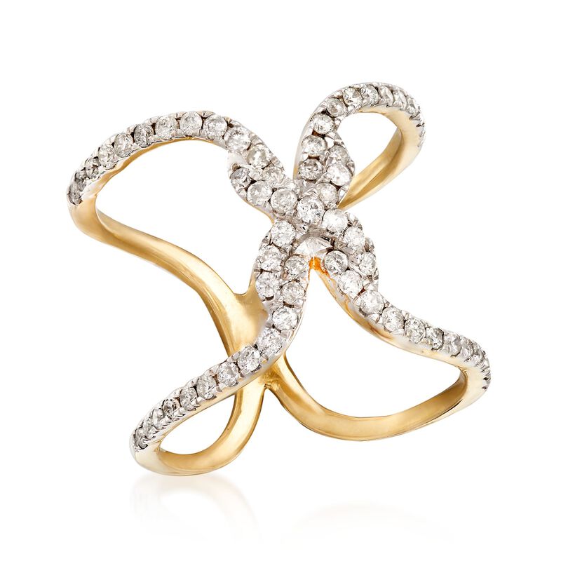 .70 ct. t.w. Diamond Twist Ring in 14kt Yellow Gold. Size 5 image number 3