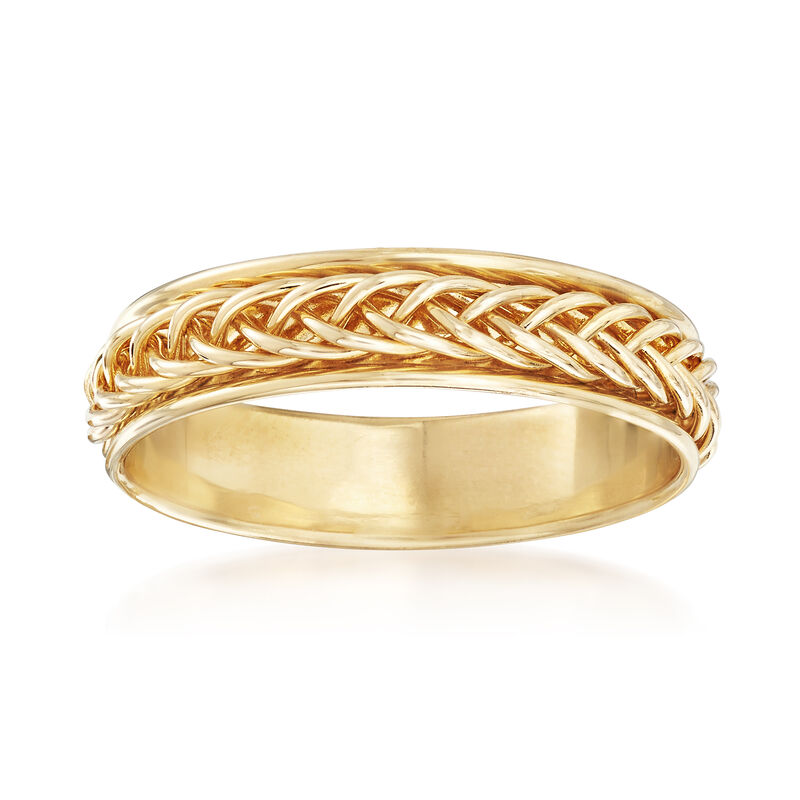 14kt Yellow Gold Small Braided Band Ring. Size 5 image number 0