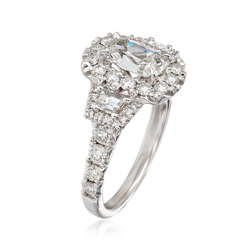 Henri Daussi 2.29 ct. t.w. Certified Diamond Ring in 18kt White Gold image number 2