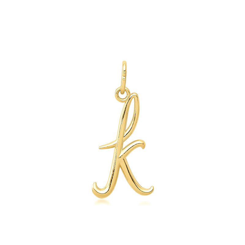 K - 10kt Yellow Gold Script Initial Pendant
