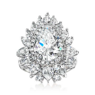 8.00 ct. t.w. Lab-Grown Diamond Halo Ring in 14kt White Gold