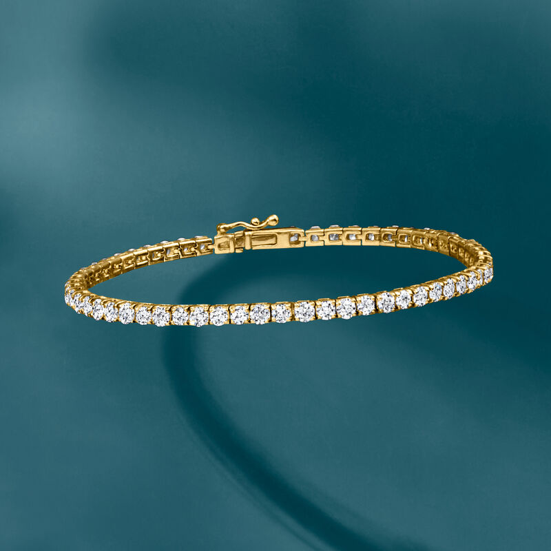 5.00 ct. t.w. Lab-Grown Diamond Tennis Bracelet in 14kt Yellow Gold image number 3