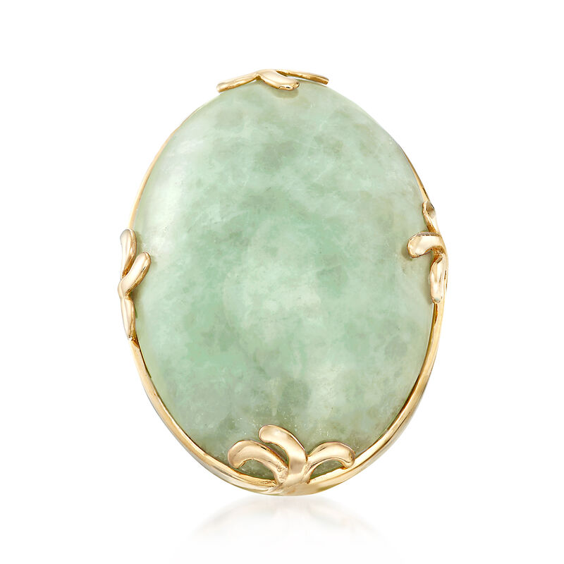 Jade Ring in 18kt Gold Over Sterling image number 0