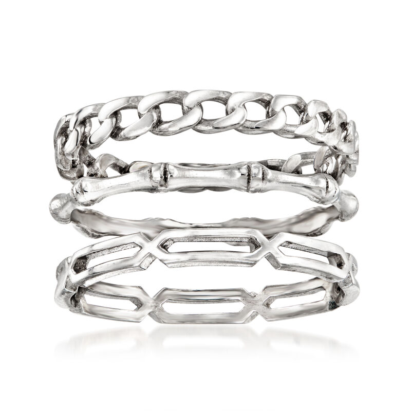 Sterling Silver Jewelry Set: Three Rings image number 0