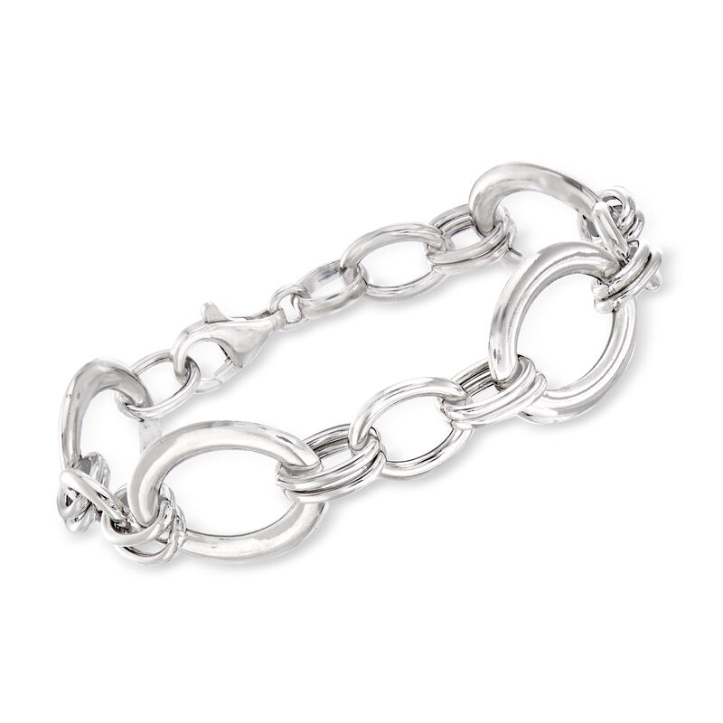 Italian Sterling Silver Oval-Link Bracelet image number 0