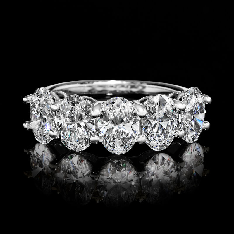 3.00 ct. t.w. Oval Lab-Grown Diamond Five-Stone Ring in 14kt White Gold image number 3