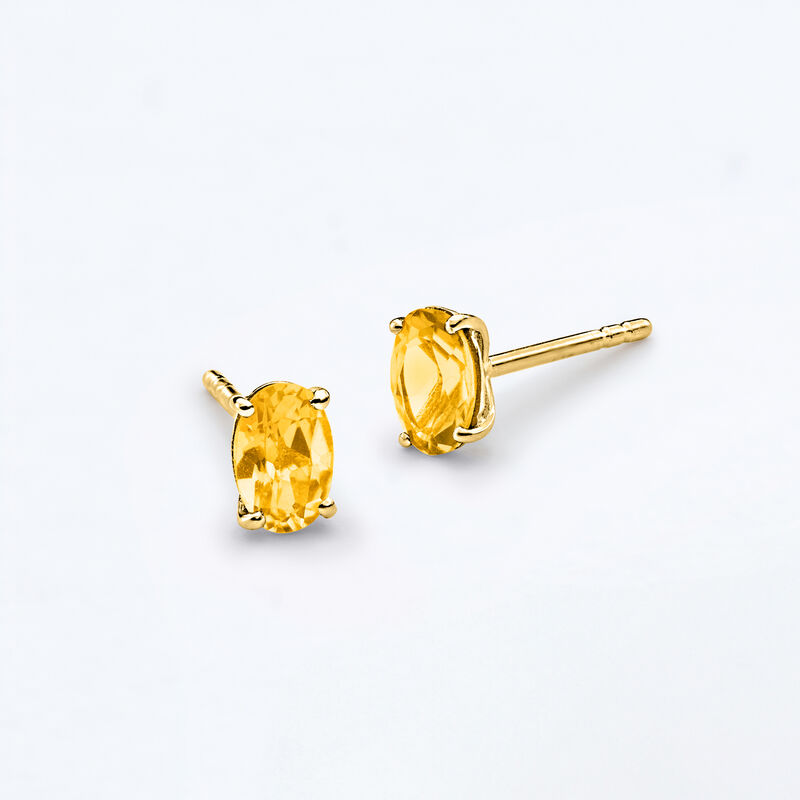 .80 ct. t.w. Oval Citrine Stud Earrings in 14kt Yellow Gold  image number 2