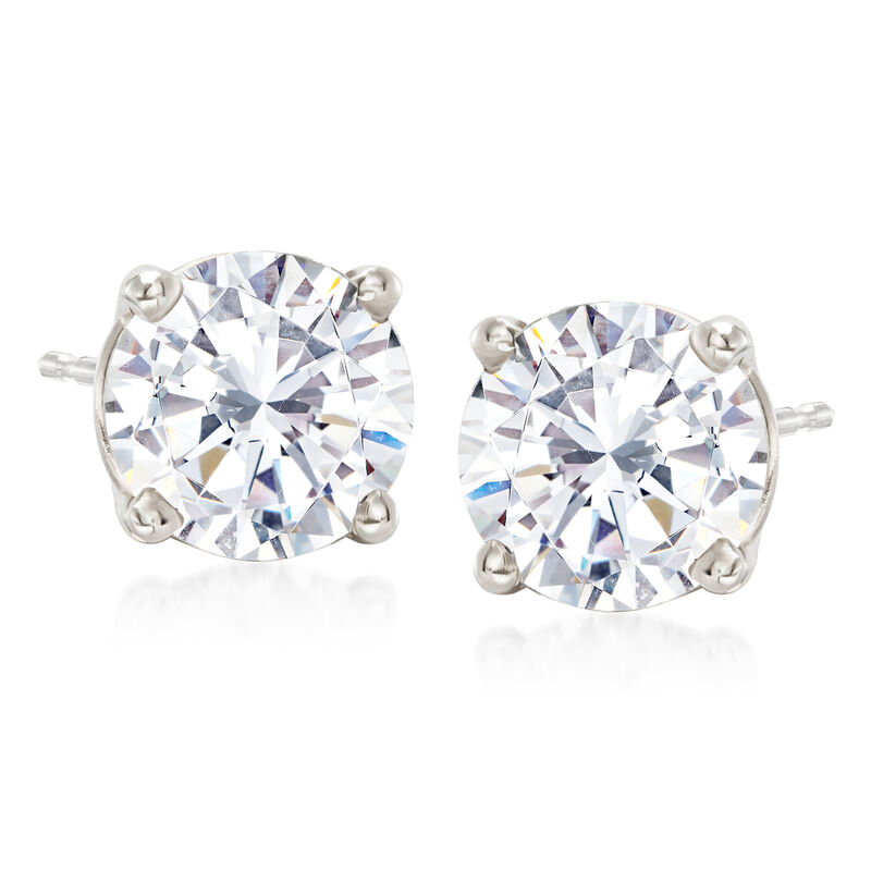 6.00 ct. t.w. CZ Jewelry Set: Three Pairs of Stud Earrings in Sterling Silver image number 7