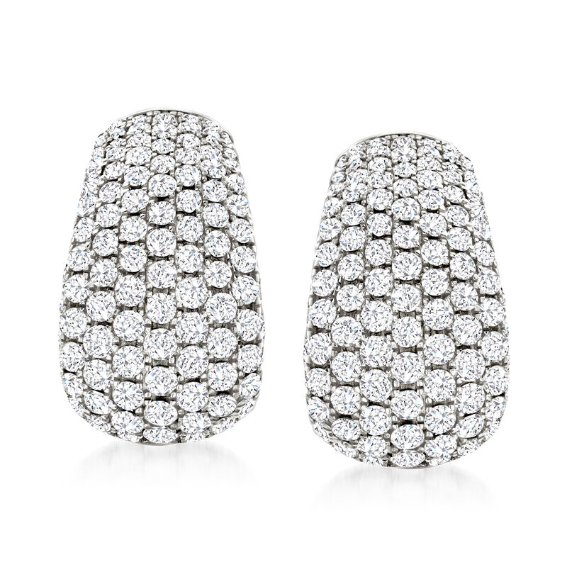 3.00 ct. t.w. Pave Diamond Earrings in 14kt White Gold image number 0