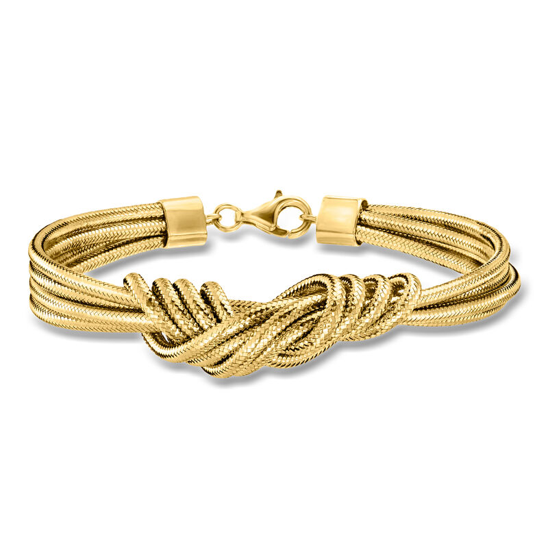 Italian Flex Knot Bracelet with 18kt Gold Over Sterling image number 0