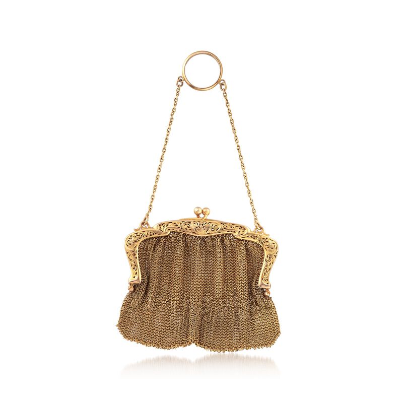 C. 1920 Vintage 14kt Yellow Gold Mesh Pursette image number 0