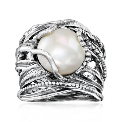 12-12.5mm Cultured Pearl Ring in Sterling Silver