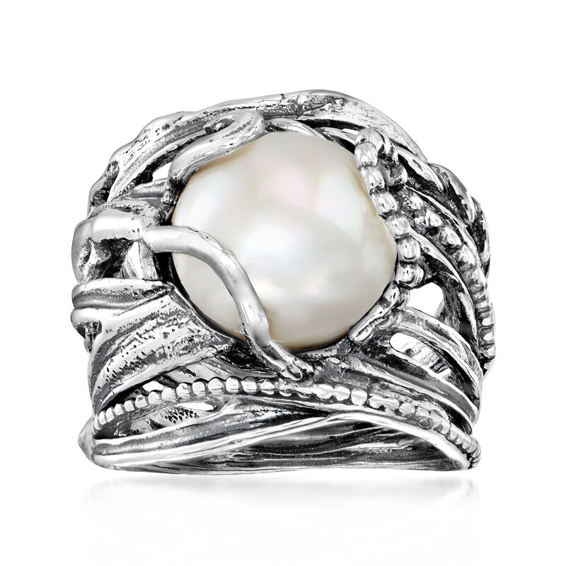 12-12.5mm Cultured Pearl Ring in Sterling Silver image number 0