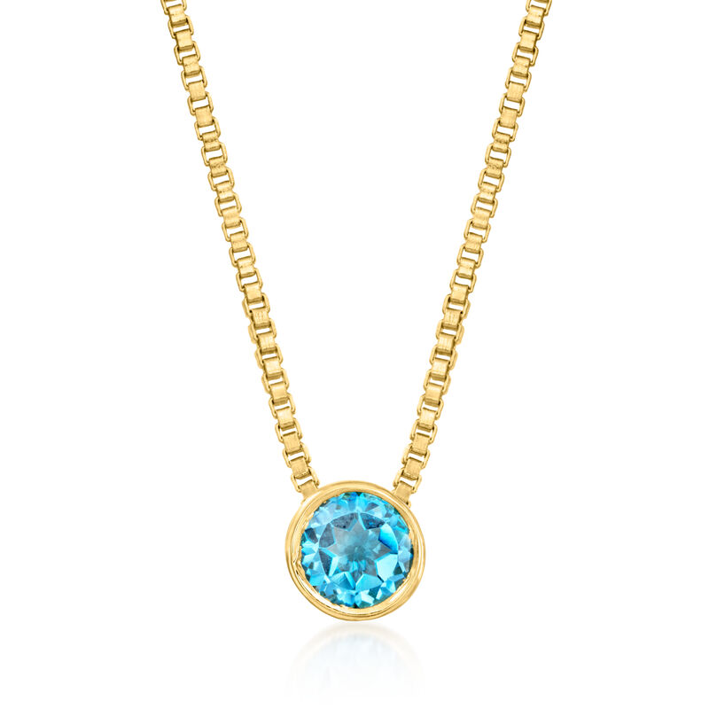 Bezel-Set Birthstone Necklace in 18kt Gold Over Sterling image number 1