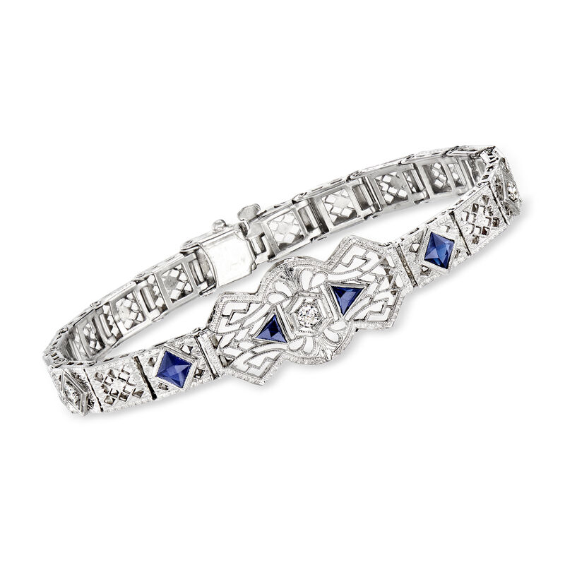 1950 Vintage Synthetic Sapphire and