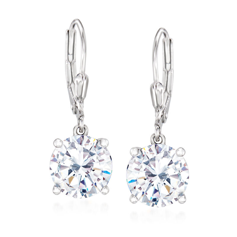 12.00 ct. t.w. CZ Jewelry Set: Hoop, Stud and Drop Earrings in Sterling Silver image number 2