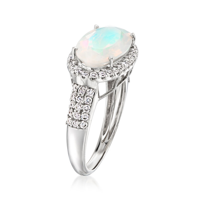 Opal and .58 ct. t.w. Lab-Grown Diamond Ring in Platinum image number 2