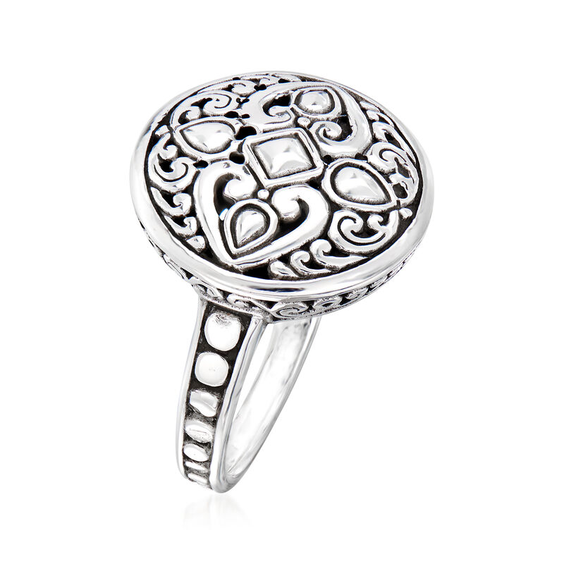 Sterling Silver Bali-Style Circle Ring image number 2