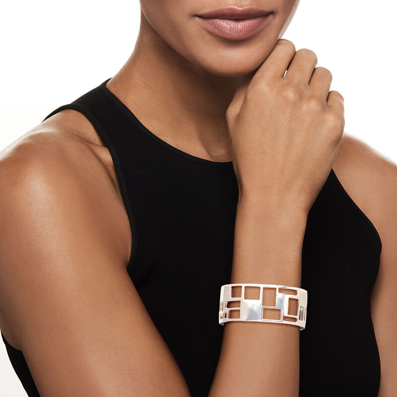 Zina Sterling Silver &quot;Windows&quot; Cuff Bracelet. 7&quot; image number 1