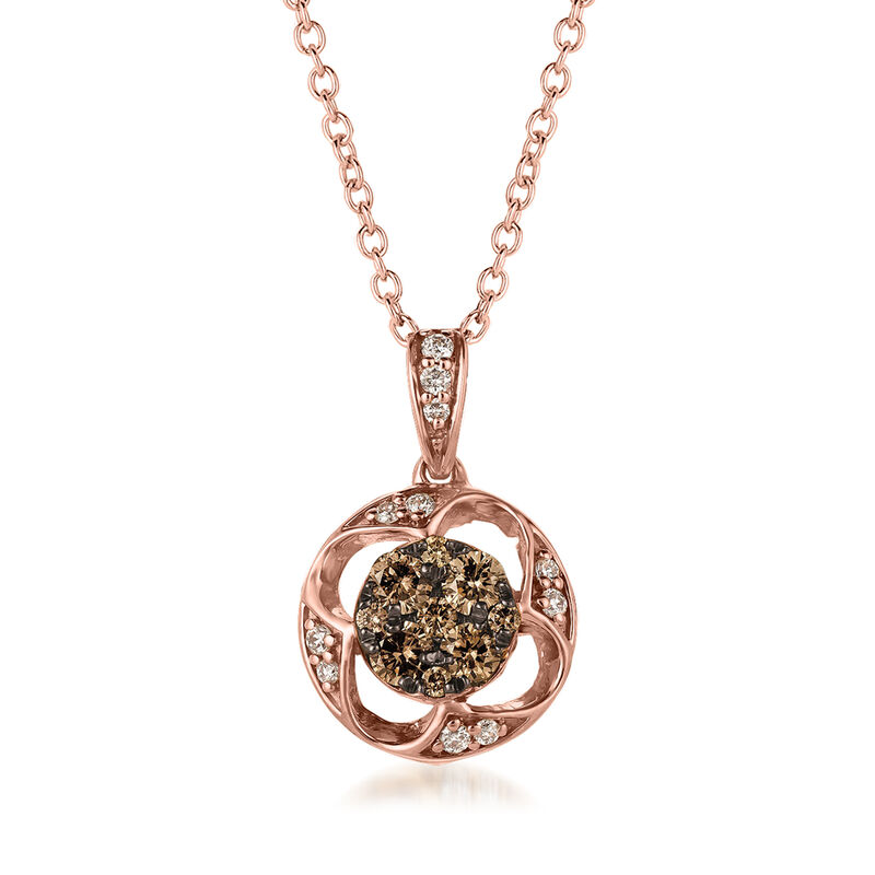 Le Vian &quot;Chocolatier&quot; 2.60 ct. t.w. Chocolate Diamond Pendant Necklace with Vanilla Diamond Accents in 14kt Strawberry Gold image number 0