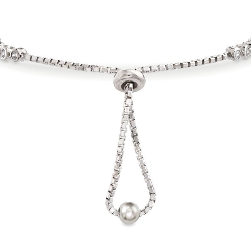 1.50 ct. t.w. CZ Tree of Life Bolo Bracelet in Sterling Silver image number 2