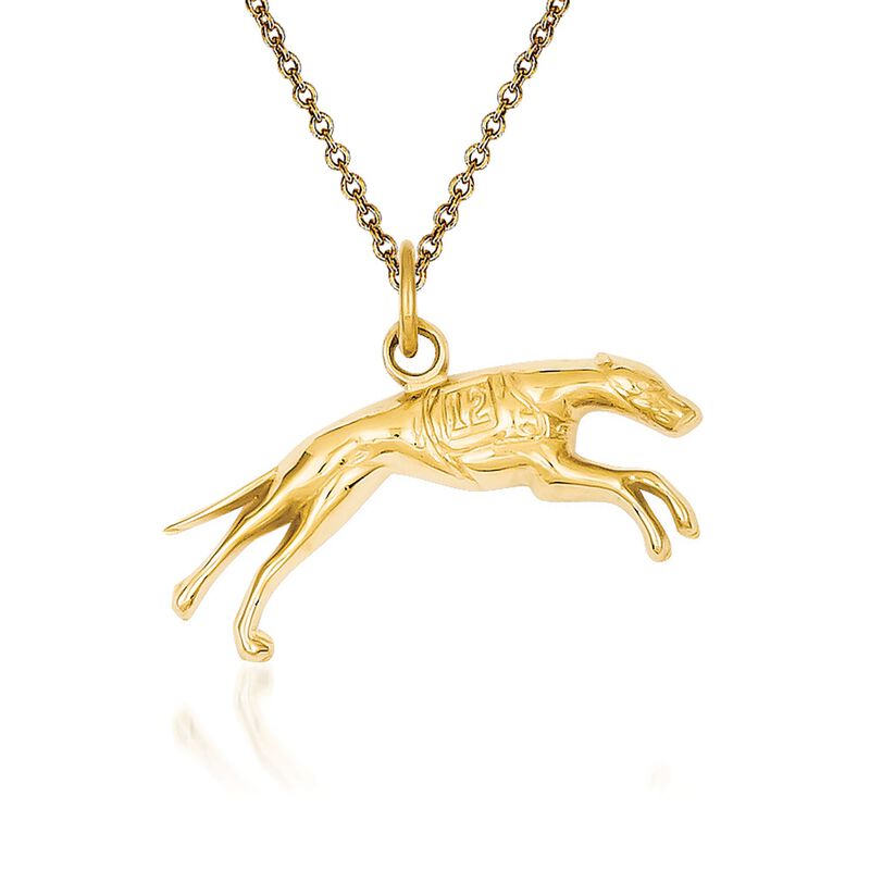 14kt Yellow Gold Greyhound Pendant Necklace image number 0