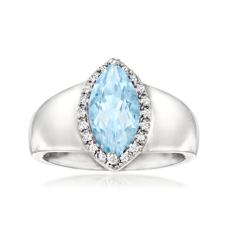 1.50 Carat Sky Blue Topaz Ring with White Topaz Accents in Sterling Silver image number 0
