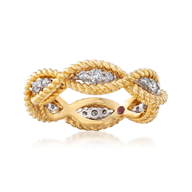 Roberto Coin &quot;Barocco&quot; .46 ct. t.w. Diamond Roped Ring in 18kt Two-Tone Gold image number 0