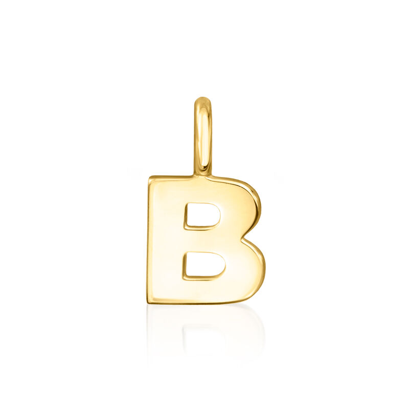 B - 14kt Yellow Gold Initial Charm  image number 0