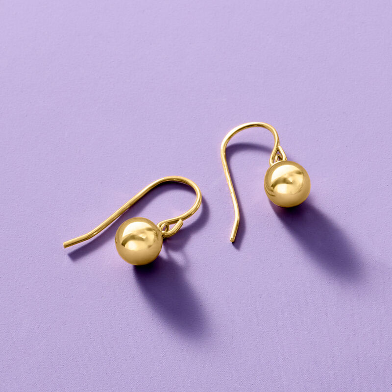 Italian 14kt Yellow Gold Ball Drop Earrings  image number 1