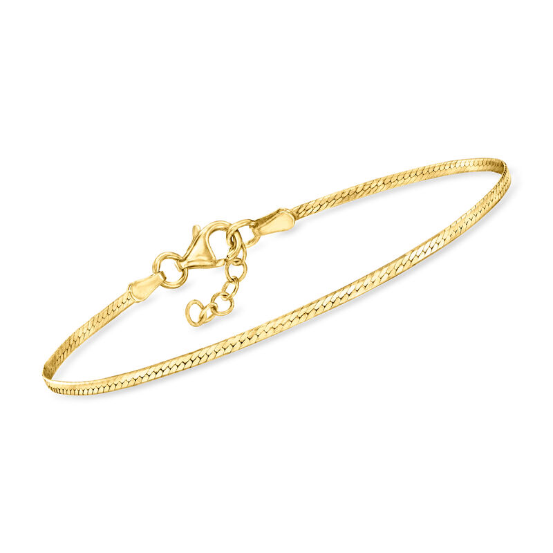 Italian 1.6mm 18kt Gold Vermeil Herringbone Bracelet image number 0