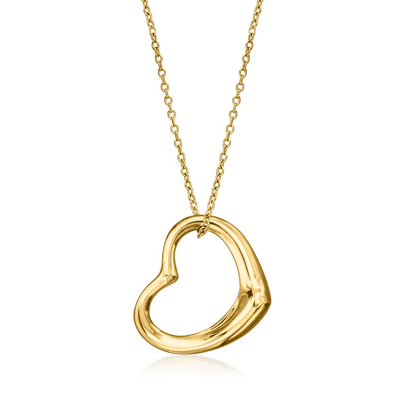 C. 1990 Vintage Tiffany Jewelry &quot;Elsa Peretti&quot; 18kt Yellow Gold Heart Necklace image number 0