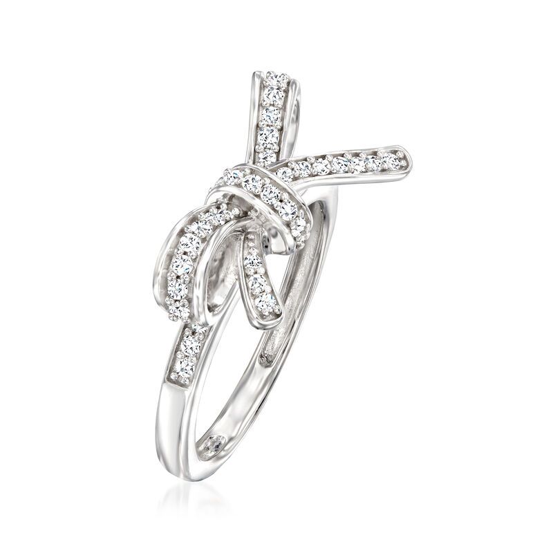 .35 ct. t.w. Diamond Bow Ring in Sterling Silver image number 2