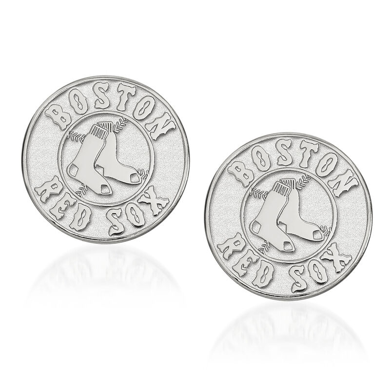 Sterling Silver MLB Boston Red Sox Small Stud Earrings image number 1