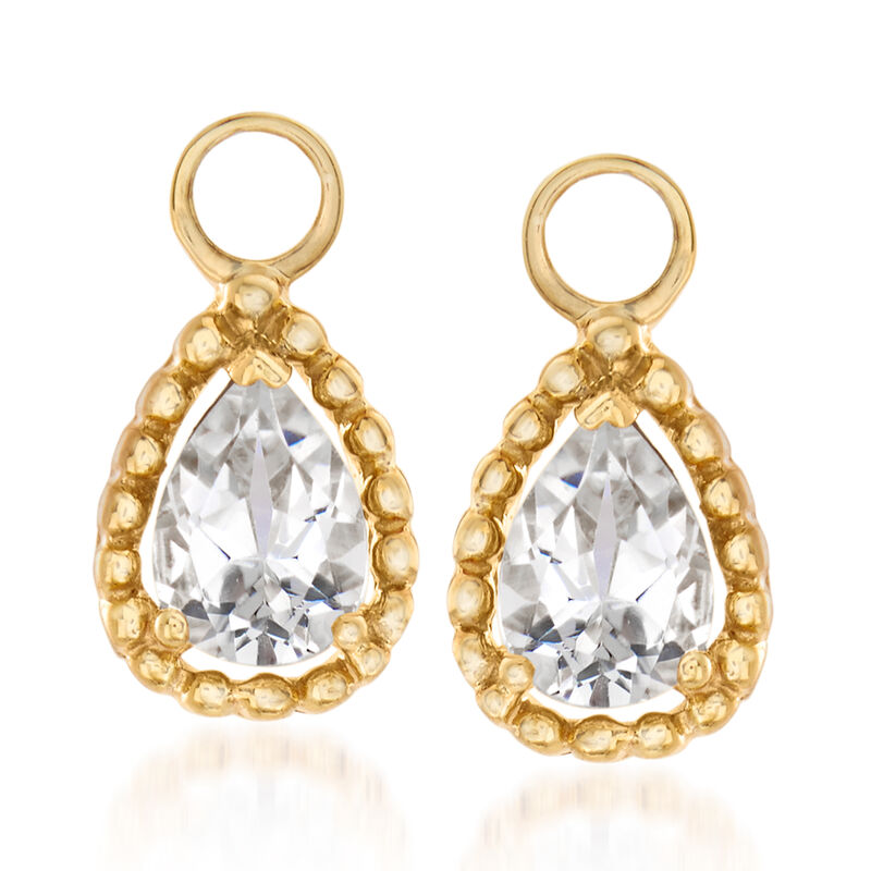 4.80 ct. t.w. Multi-Gemstone Interchangeable Charm Hoop Earrings in 18kt Gold Over Sterling. 1 1/4&quot; image number 6