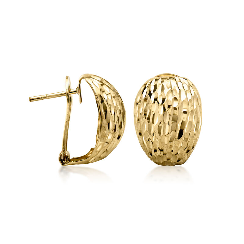 C. 1990 Vintage 14kt Yellow Gold Curved Earrings  image number 2