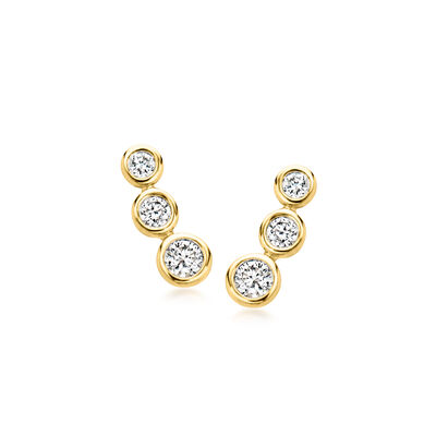 .15 ct. t.w. Bezel-Set Lab-Grown Diamond Trio Earrings in 18kt Gold Over Sterling