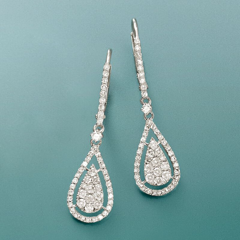 .70 ct. t.w. Diamond Drop Earrings in 14kt White Gold image number 2