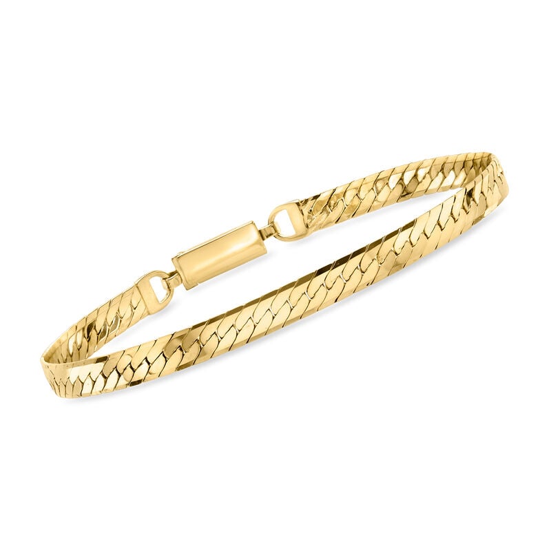 C. 1980 Vintage 14kt Yellow Gold Fancy-Chain Bracelet. 7" image number 0