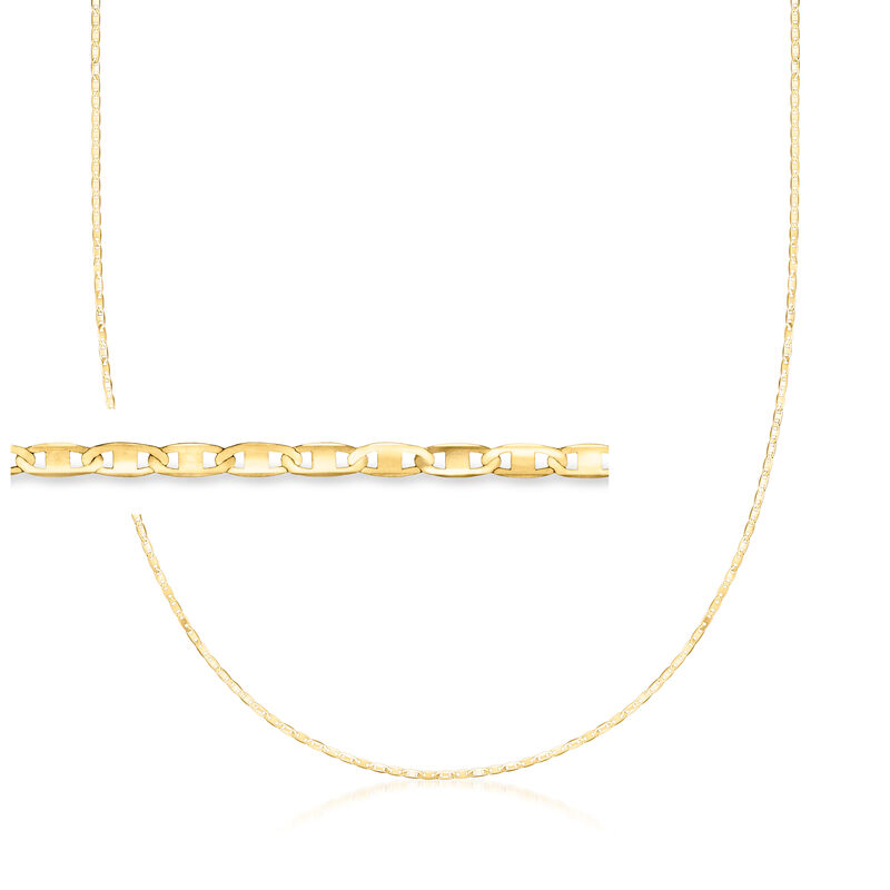 1.2mm 14kt Yellow Gold Mariner-Link Necklace. 16&quot; image number 1
