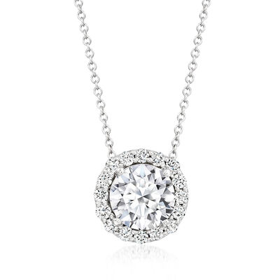 3.00 ct. t.w. Lab-Grown Diamond Pendant Necklace in 14kt White Gold
