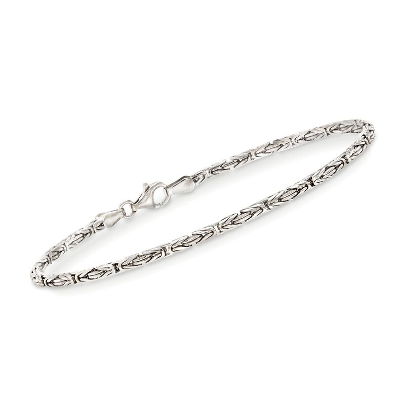 2.4mm Sterling Silver Byzantine Bracelet image number 0